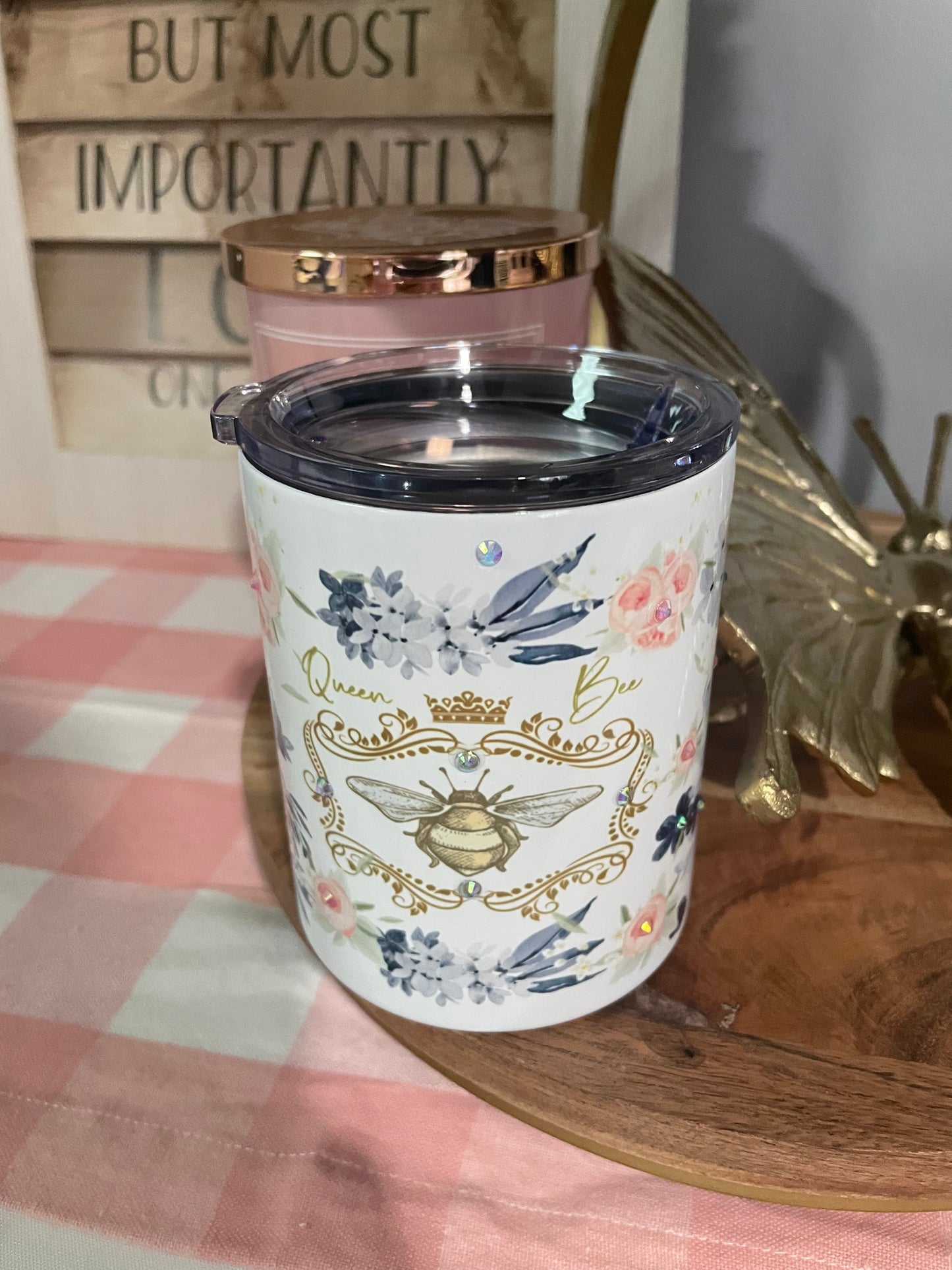 Queen bee travel mug